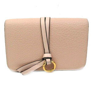 Chloe Leather Trifold Wallet Grained Calfskin Smooth Blush Nude